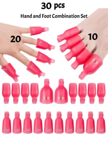 30/20/15/10 cái kẹp tháo móng, nắp kẹp móng acrylic, kẹp tháo sơn gel, kẹp nhựa tháo móng acrylic, dụng cụ vệ sinh tháo móng - Nhiều màu - Xem 31