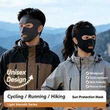 1pc Silk Sunscreen Face Mask, Suitable For Golf, Running, Breathable Outdoor Sports Sunscreen Face Mask With Drinking Hole, Women - Multicolor - View 2