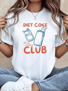 Two Glasses Toasting With Soda Symbolize Friendship, Energy, And Shared Joy Throughout The Day. Casual Women's T-Shirt With A Modern And Fun Message. - White - View 6