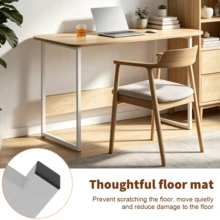 Computer Desk 80x40x72cm Modern Study Writing Desk With Waterproof Scratch-Resistant Desktop, Steel Frame And Footrest For Home Office Bedroom Living Room For Students Professionals Gamers - White - View 6