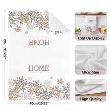 2pcs Minimalist Daily Brown Geometric Daisy Home Pattern Kitchen Towels, Soft Polyester Material Dish Cloths, Suitable For Kitchen Decor, Cleaning, Holiday Party Decoration, Kitchen & Bathroom Essentials, Home Decor, Housewarming Gift - Multicolor - View 5