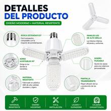 DOSYU Lámpara LED Tipo Abanico Ajustable 90° E27 de Alta Potencia Luz Blanca Brillante - Blanco - Ver 8