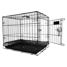 Fancy Pets 24 Inch (61 Cm) Foldable Metal Dog Cage With Side Door And Removable Tray - S - View 2