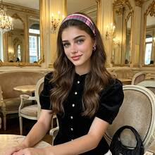 1pc Retro Colorful Plaid Headband, Fashion Street Style Sporty Elastic Headwrap, Polyester Material - Multicolor - View 4