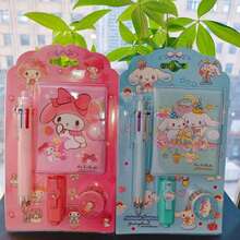 SANRIO 一套三丽鸥文具套装 - 6支彩色圆珠笔、迷你笔记本、彩色笔、胶带 - 笔记本套装 - 圣诞节、万圣节、派对和生日的最佳礼物之一，派对礼品、学习用品 - 長方形 - 查看 4
