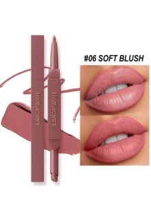 LANGMANNI Juego de 12 colores de lápiz delineador de labios y barra de labios 2 en 1, barra de labios mate y delineador de labios de doble extremo, maquillaje de labios resistente al agua y de larga duración para uso diario y de fiesta - 12 colores - Ver 12