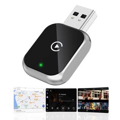 2-In-1 CarPlay Wireless Adapter Converts Apple CarPlay From Wired To Wireless, Expands USB And USB-C/Type-C Interfaces, And Features Low Latency.