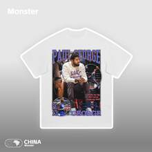 American-Style Short-Sleeved Sports T-Shirt With Paul George Clippers Print, Retro, Loose, Casual, Modern, Hip-Hop Style, Vintage. - 白色 - 查看 5