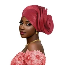 African Style Headscarf, Layered With Rhinestone Trim, Coated With Hood, Traditional African Women Headwrap, Personalized Elastic Headpiece - Other Colors for Style B - View 22