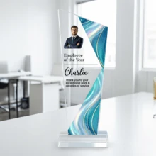 1pc Customize Personalized Acrylic Award Plaque,Custom Photo And Text, Custom Corporate Recognition Trophy,Employee Award Plaque,Retirement Or Appreciation Gift For Staff & Manag - Multicolor - View 14