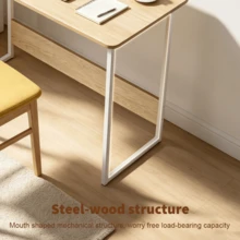 Computer Desk 80x40x72cm Modern Study Writing Desk With Waterproof Scratch-Resistant Desktop, Steel Frame And Footrest For Home Office Bedroom Living Room For Students Professionals Gamers - White - View 5