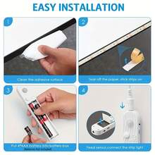 2 Modes Sensor LED Light Strip, Constant On Or Auto Sensor, Multiple Lengths Available, USB Powered Warm White Light Home Decor, Battery Not Included - Motion Sensor LED Strip - View 5
