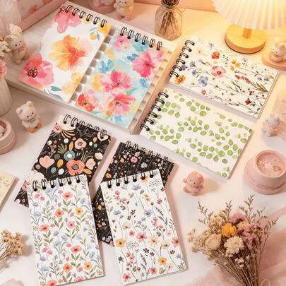 8pcs Spiral Notebooks Featuring Various Floral Patterns Are Highly Suitable For Use As School Supplies, Office Work Tools, Daily Diaries, To-Do Lists. They Are Ideal Choices For Students, Teachers, Office Ladies, Artists, Writers. They Are Must-Haves For Flower-Themed Stationery Enthusiasts. They Can Be Given As Birthday Gifts, Teacher's Day Gifts, Bridal Party Gifts, Back-To-School Gifts, Graduation Gifts, Or Christmas Gifts.