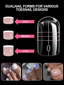 150Pcs Clear Dual Toenail Forms, 15 Sizes Polygel Toenail Extension Molds With Scale, Quick Extension Tips For Acrylic/Builder Gel, Salon & Home DIY Pedicure Nail Art - Clear - View 6