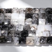10mm AAA Natural Stone Square Black Rutilated Quartz Loose Spacer Beads For Jewelry Making DIY Bracelets Necklace Earrings Accessories For Women Gift - Beads - View 6