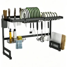 2-Tier Over-Sink Dish Drainer All-In-One, Space-Saving Kitchen Drain Rack With Utensil Holder - 1 - View 10