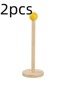 Wooden Hair Tie Organizer Rack With Yellow Lid, Cute Desktop Hair Accessory Display Stand, Space-Saving Vanity Table Storage Decor - Multicolor - View 8
