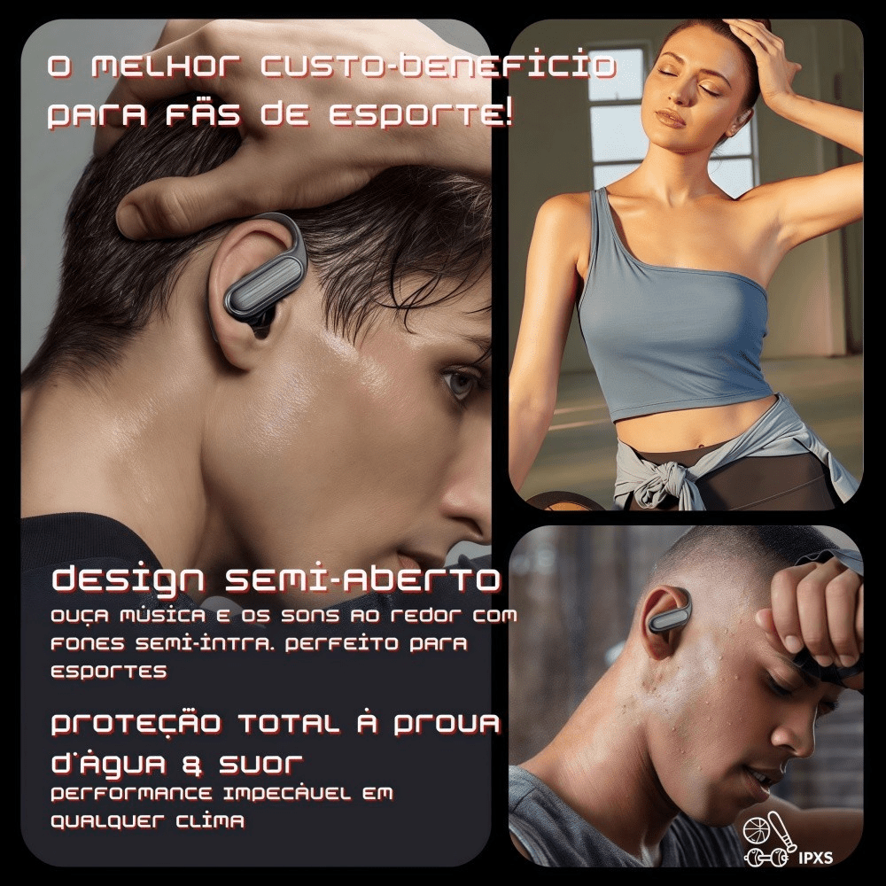 Wireless Bluetooth 5.1 Sports Headphones, Electrode Design, Touch Control, Immersive Stereo, In-Ear, Waterproof For Sports - 查看 4