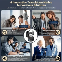 AI Translation Earbuds Real-Time Support For 164 Languages, Voice Call Translation, Accurate Simultaneous Interpretation, Eliminate Language Barriers, Suitable For Business Travel, Social Interaction, Education, Work And Meetings - View 4