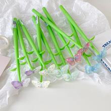 1支可爱蝴蝶造型中性笔，日式花卉风格黑色墨水0.5mm细尖圆珠笔，彩色蝴蝶装饰笔尖，趣味新颖的文具礼品，适合学生、教师、日记本、办公用品，返校季必备 - 筆 - 查看 7