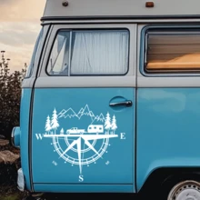 1 pieza Brújula grande de 56x48CM para campamento, pegatina de vinilo resistente al agua para autocaravana, furgoneta, aventura de montaña, viaje, decoración para exterior de automóvil - A - Ver 3