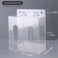 1pc Wall-Mounted Mask Holder, Mask Storage Rack, Self-Adhesive Bedroom Storage Box, Acrylic Tissue & Garbage Bag Holder, Wall Storage Organizer, Combined Wall Rack For Masks And Garbage Bags, No Drilling Required - Multicolor - View 2