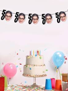 定制头像生日横幅、个性化21岁生日派对横幅、定制生日照片横幅、人脸横幅、定制照片生日横幅、个性化趣味脸部彩旗、定制图片派对彩旗、上传数字用于生日派对装饰、温馨氛围、父亲节礼物、送给他/她的理想礼物、派对装饰、节日装饰和道具、适用于生日派对和装饰、主题派对 - 彩色 - 查看 4
