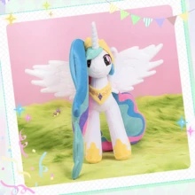 Hasbro 露娜公主塞拉斯蒂娅毛绒玩具可爱带翅膀的独角兽填充动物柔软小马娃娃可爱生日礼物送给女孩 - 彩色 - 查看 4