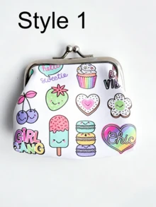 Cute Cartoon Coin Purse - Decorative Coin Pouch - Holiday Gift, Adorable Coin Bag, Dolphin Cake, Cartoon Pattern, Mini Coin Pouch, Decorative Accessory, Holiday Gift - Multicolor - View 15