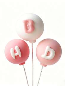 Teddy Bear Car Balloon Hot Air Balloon Star Cloud Cake Topper Decoration Set, Polymer Clay Cake Decor For Birthday - Multicolor - View 16