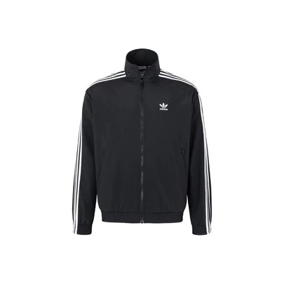 Adidas originals FBIRD TTFirebird WOVEN 立領復古運動條紋時尚寬鬆百搭品牌logo外套 男款 黑色