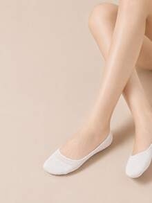 5 Pairs Women's Breathable Non-Slip Mesh Ankle Socks, Invisible Socks, Suitable For Spring And Summer Daily Wear, Random Colors - White - View 2