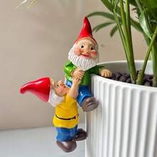 1pc Whimsical Fantasy Garden Fairy Statue Planter Hanger, Suitable For Garden, Patio Or Indoor Decor, Garden Decoration, Countryside Outdoor Gnome Garden Decor, Miniature Landscape Ornament, Perfect Holiday Gift - Elves - View 1