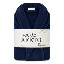 Roupão Unisex Quentinho Inverno Tamanho Único Manga Comprida - Azul Marinho - Visão 2