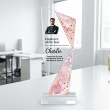 1pc Customize Personalized Acrylic Award Plaque,Custom Photo And Text, Custom Corporate Recognition Trophy,Employee Award Plaque,Retirement Or Appreciation Gift For Staff & Manag - Multicolor - View 12