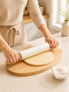 Rouleau à pâtisserie en silicone anti-adhésif Meoky avec motif bonbon coloré et manche en bois, rouleau à pâte de cuisine, convient pour le fondant, les biscuits, la pâte, la pizza, la tarte, le roulement de pâte lisse, outil de décoration de gâteau, idéal pour la pâtisserie à la maison, accessoire de pâtisserie mignon, convient aux débutants et aux passionnés de pâtisserie - Voir 5