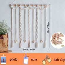 1pc Macrame Boho Tassel Photo Frame Wall Hanging Clip Room Decor, Bohemain Floating Picture Frames Display, Notes Hair Manager Organization And Storage, Collage, Bedroom Decor, Used For Home Dormitory Living Room House Decoration Clips, Wedding Party Birthday Back To School Supplies Thanksgiving Christmas Holiday Essentials Gift Home Decor - Multicolor - View 11