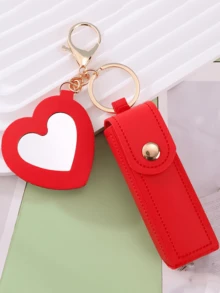 1 móc khóa hình thỏi son môi độc đáo, thiết kế hình trái tim, quà tặng quyến rũ cho bạn gái, nhân dịp kỷ niệm, ngày Valentine. - Đỏ - Xem 6