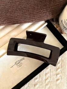 1 Stück Damen 10cm Oversized braune Haarklammer, leichte Kunststoff Haarklammer, modische vielseitige Premium elegante minimalistische einfarbige Haarzubehör für tägliches Tragen, Ausflüge, Lässig, Party, Pendeln, Strand, Urlaub, Pferdeschwanz, Hochsteckfrisur, Gesichtwaschen, Baden, Make-up, Outfit-Kombination, Haarschmuck - Schokoladenbraun - Übersicht 2