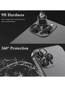 3片/套，防刮超清钢化玻璃摄像头镜头保护膜 - 兼容 17 Pro Max/17 Pro/17 Air/17、16（6.1 英寸）和 16 Plus（6.7 英寸），9H 钢化玻璃金属独立指环保护壳，高清透明，兼容 15 Pro Max、14 Pro Max、13、12、11、15 Pro、15 Plus、14 Pro - 完美兼容手机壳（3片装，黑色） - 彩色 - 查看 5