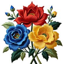 1pc Rose Floral Embroidery-Look Heat Transfer Sticker, DTF Thermal Transfer Sticker For Clothing, T-Shirt, T-Shirt, DIY Heat Press Decal, Floral Pattern Sticker For Apparel, Jeans, Backpack Decoration - B06 - View 12