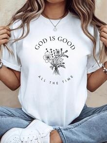 A Bouquet Of Wildflowers Accompanied By An Inspiring Message About Constant Kindness That Conveys Faith And Optimism In Every Detail. A Comfortable And Modern Women's T-Shirt For Everyday Wear. - 白色 - 查看 6