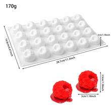 3D Raspberry Silicone Mold - 6 Cavity Fruit Pudding Raspberry Mold, Suitable For Mousse Cake Baking, Ice Cream, Cake Decoration - Black and White - View 12