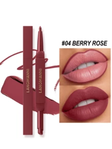 LANGMANNI Juego de 12 colores de lápiz delineador de labios y barra de labios 2 en 1, barra de labios mate y delineador de labios de doble extremo, maquillaje de labios resistente al agua y de larga duración para uso diario y de fiesta - 12 colores - Ver 21