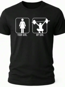 A Figure That Contrasts An Ordinary Woman With One Lifting Weights, Showing Strength, Motivation, And Self-Improvement. Ideal For Active Women. A Modern And Fun Casual Women's T-Shirt. - 黑色 - 查看 8