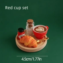 5pcs/Set Mainan Makanan Miniatur, Model Teh Sore, Kopi, dan Roti, Aksesoris Rumah Boneka, Dekorasi Fotografi, Ornamen Meja - MultiWarna - View 10