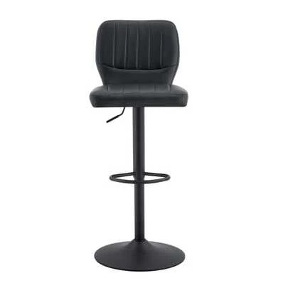 Bar Hocker Höhenverstellbar 62-83cm, 360° Drehbarer Barstuhl Mit Rückenlehne & Fußstütze, Ergonomischer Küchenhocker Aus Kunstleder, Belastbar Bis 136kg, Schwarz