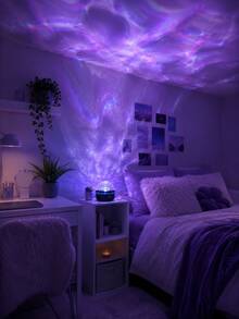 [Ripple Projection Lamp] Blue & Green Color Changing Wall Projection Lamp/Desktop Room Decor, Suitable For Bedside, Gaming Room, Living Room, Party, Compatible With Power Bank, Adapter - Multicolor - View 6