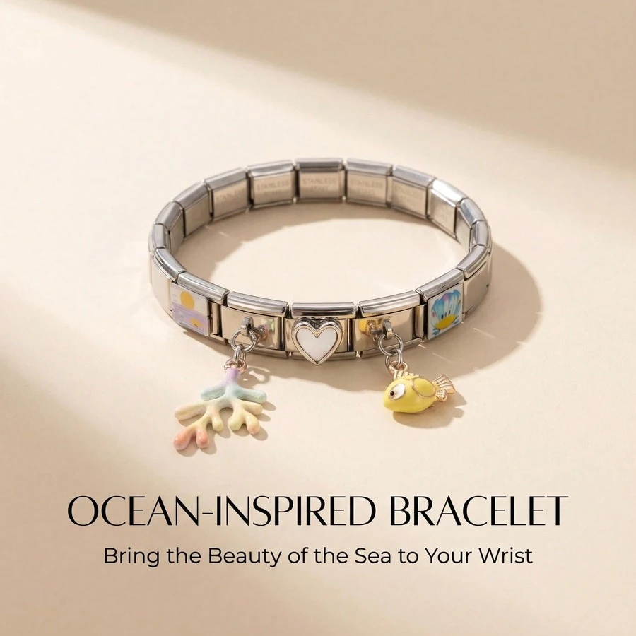 1pc Fashionable Ocean Creature Pendant Modular Bracelet For Women, Suitable For Beach Vacation And Daily Wear - Multicolor - View 1