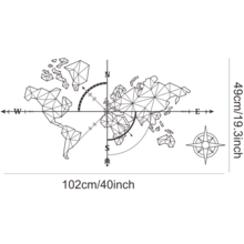 102x49CM Large Geometric World Map Compass Vinyl Sticker For RV Camper Van Waterproof Adventure Travel Decal, Removable Outdoor Wanderlust Design For Car Exterior, Truck, Trailer & Camper Decor, UV Resistant Long-Lasting Vinyl Decal For Road Trip Enthusiasts, Perfect Gift For Van Life Lovers - A - View 2